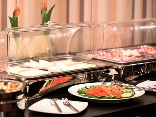 Het lekkere ontbijtbuffet