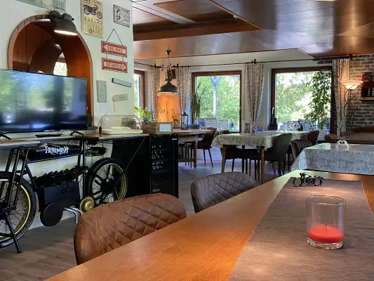 De ontbijtruimte van Biker Gasthof Walhalja De ontbijtruimte van Biker Gasthof Walhalja